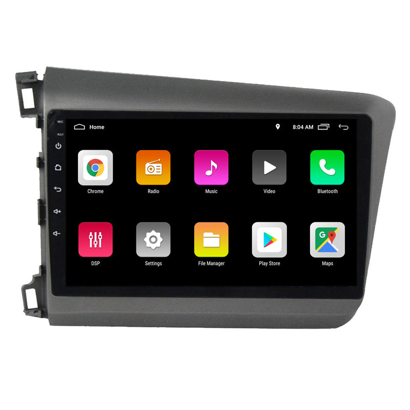 RoverOne Car Stereo Radio Bluetooth CarPlay GPS Navigation for Honda Civic 9 FB FK FD 2011 - 2015