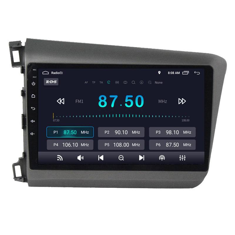 RoverOne Car Stereo Radio Bluetooth CarPlay GPS Navigation for Honda Civic 9 FB FK FD 2011 - 2015