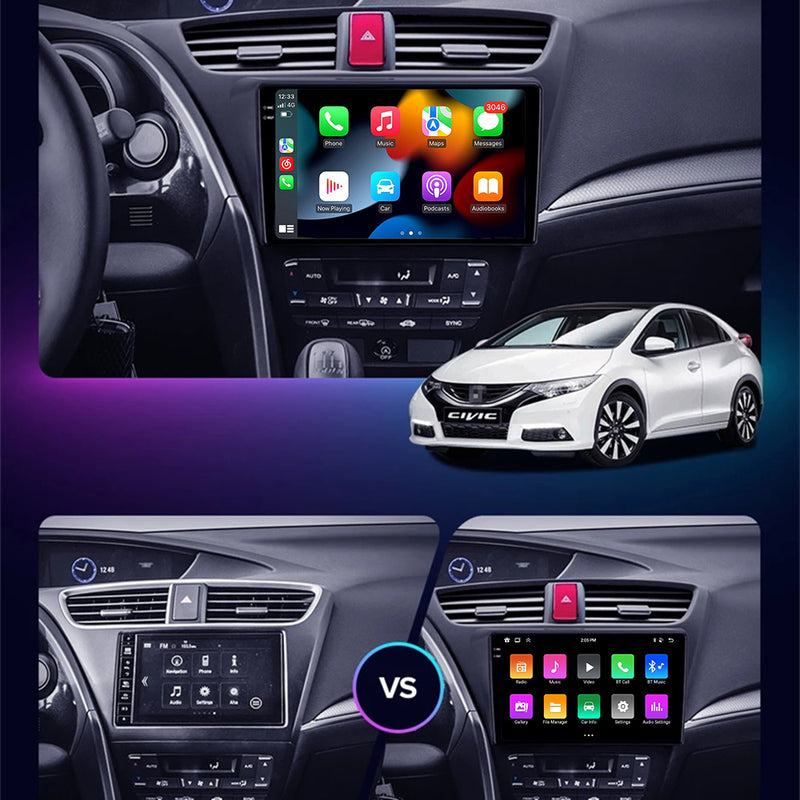RoverOne Car Stereo Radio Bluetooth CarPlay GPS Navigation for Honda Civic Hatchback 2006 - 2012