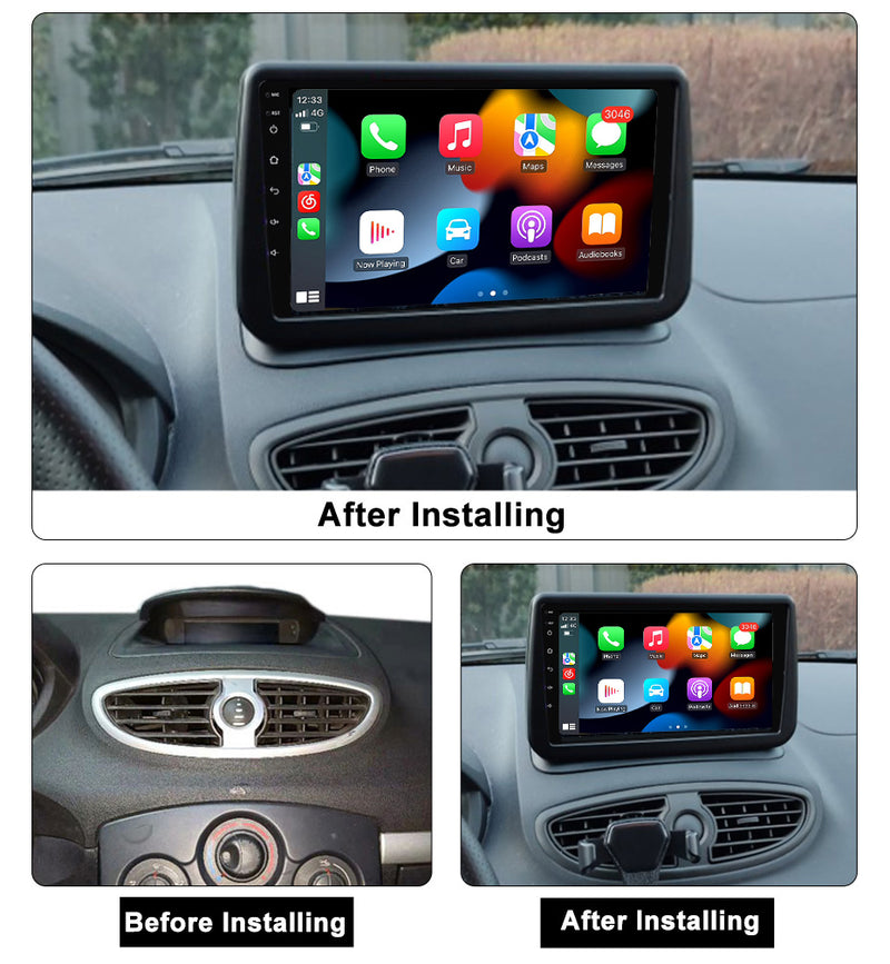 RoverOne Car Stereo Radio Bluetooth CarPlay GPS Navigation for Renault Clio 3 2005 - 2014