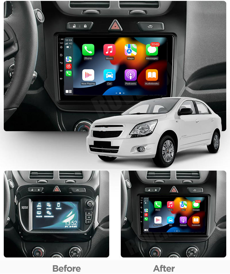 RoverOne Car Stereo Radio Bluetooth CarPlay GPS Navigation for Chevrolet Cobalt 2 2011 - 2018