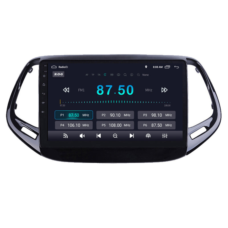 RoverOne Car Stereo Radio Bluetooth CarPlay GPS Navigation for Jeep Compass 2 MP 2016 - 2018