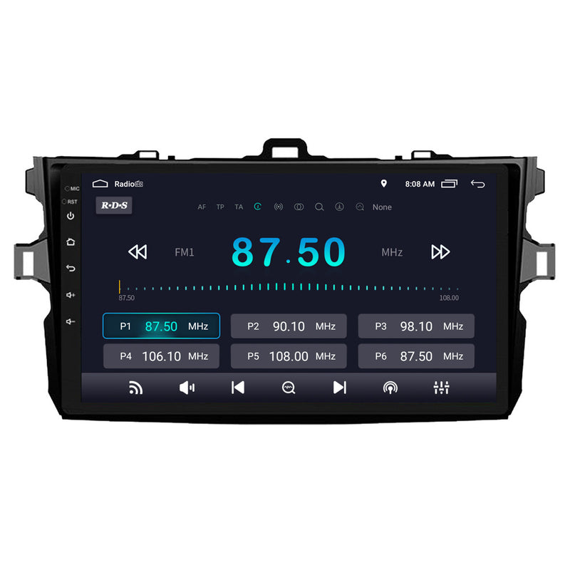 RoverOne Car Stereo Radio Bluetooth CarPlay GPS Navigation for Toyota Corolla 10 E140 E150 2006 - 2013