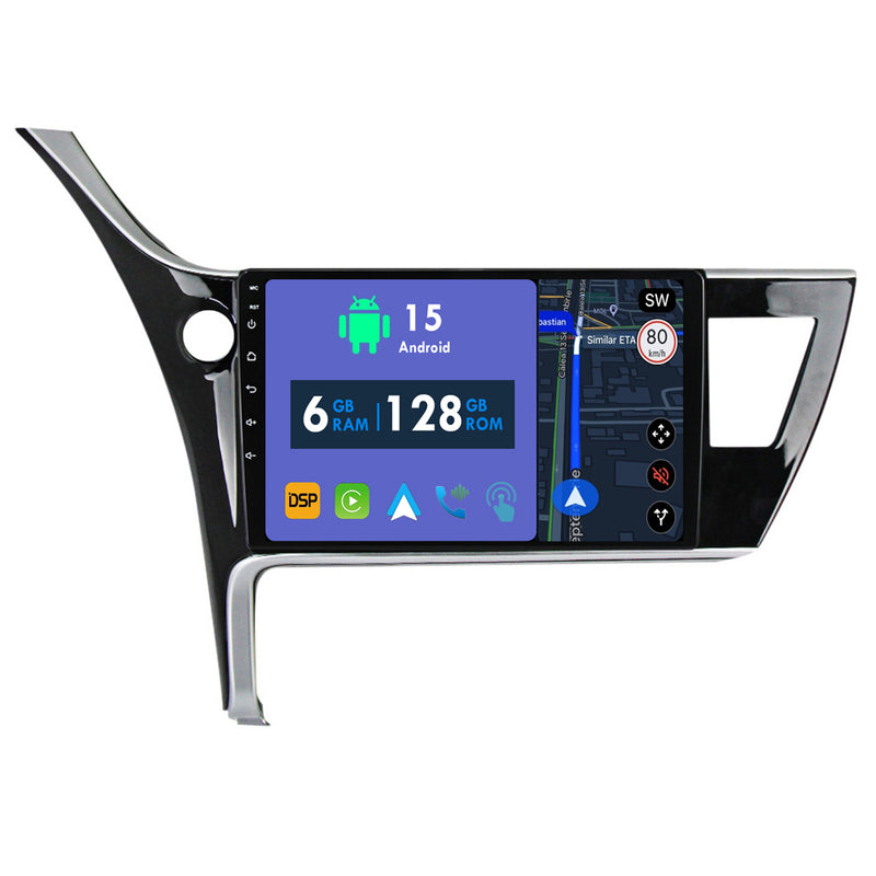 RoverOne Car Stereo Radio Bluetooth CarPlay GPS Navigation for Toyota Corolla 2017 2018