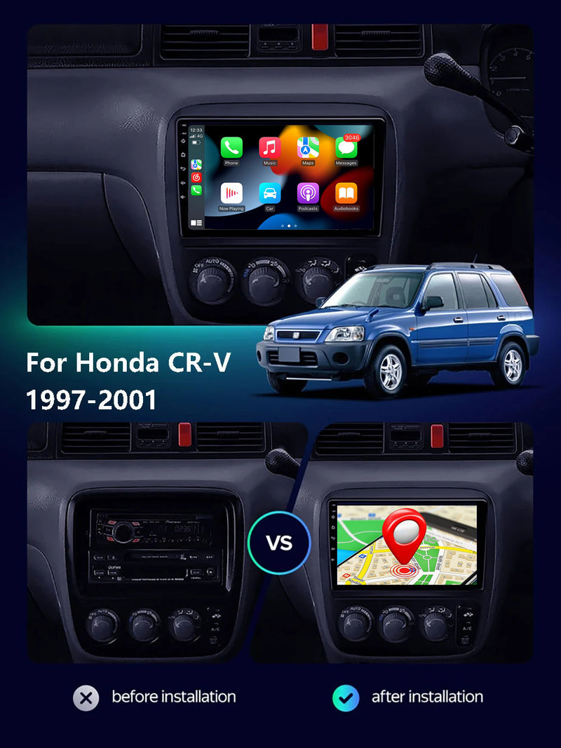 RoverOne Car Stereo Radio Bluetooth CarPlay GPS Navigation for Honda CRV CR-V 1995 - 2001