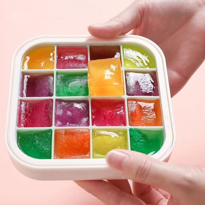 13cm 16 Ice Silicone Ice Cube Trays with Lid