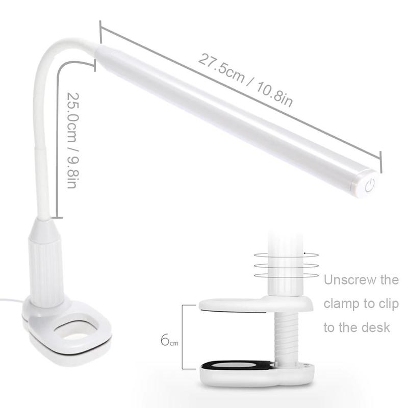 LED Desk Lamps Eye Protection 5W Stepless Dimmable Reading Lamp USB