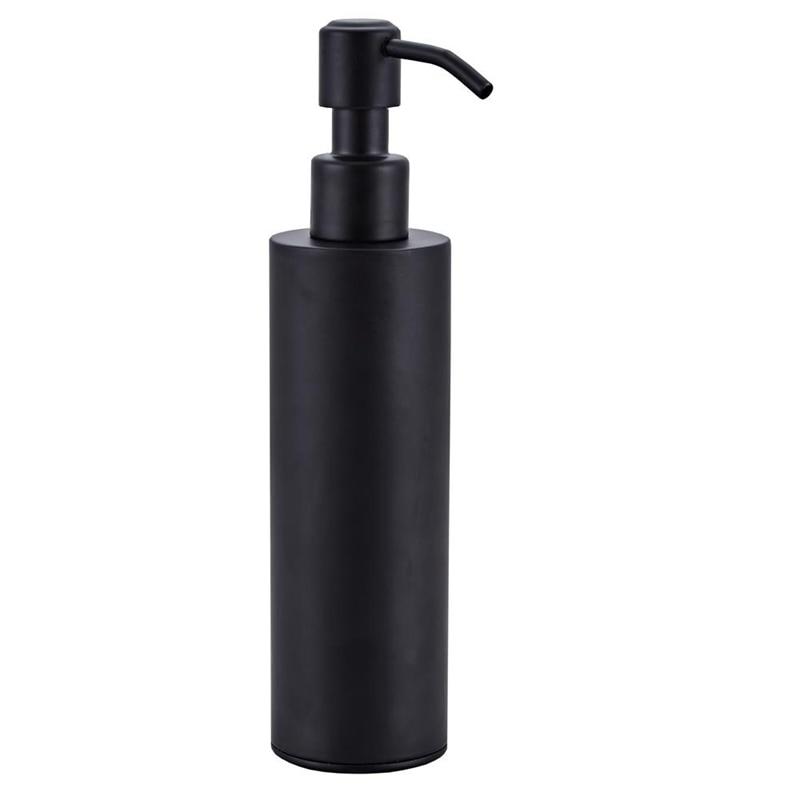 200ml Stainless Steel Soap Dispenser Round Pump Coated Black
