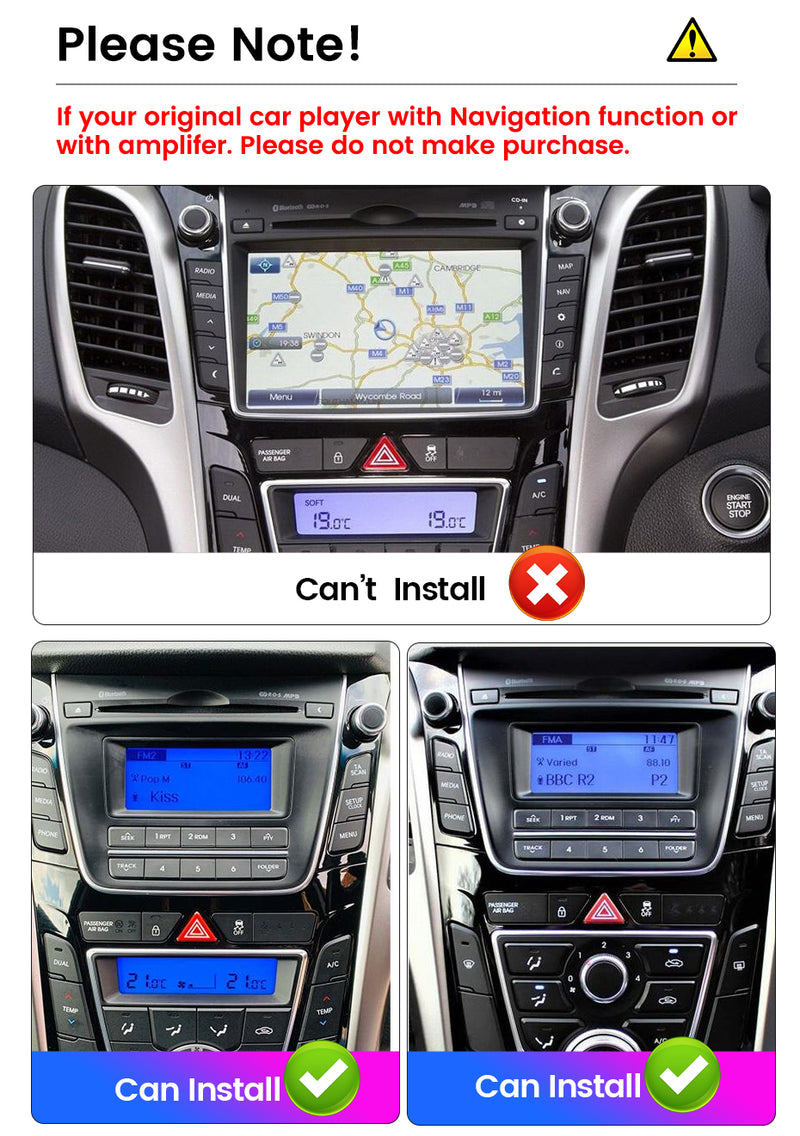 RoverOne Car Stereo Radio Bluetooth CarPlay GPS Navigation for Hyundai i30 II 2 GD 2011 - 2017