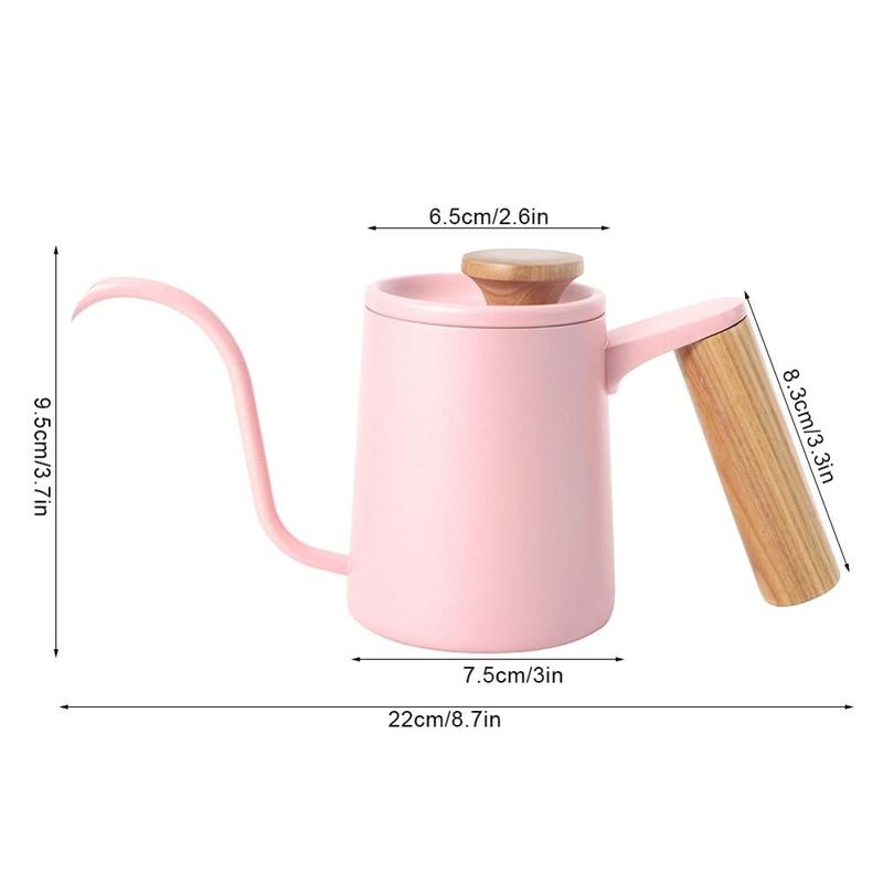 350ml Stainless Steel Coffee coffee pot with wooden accents