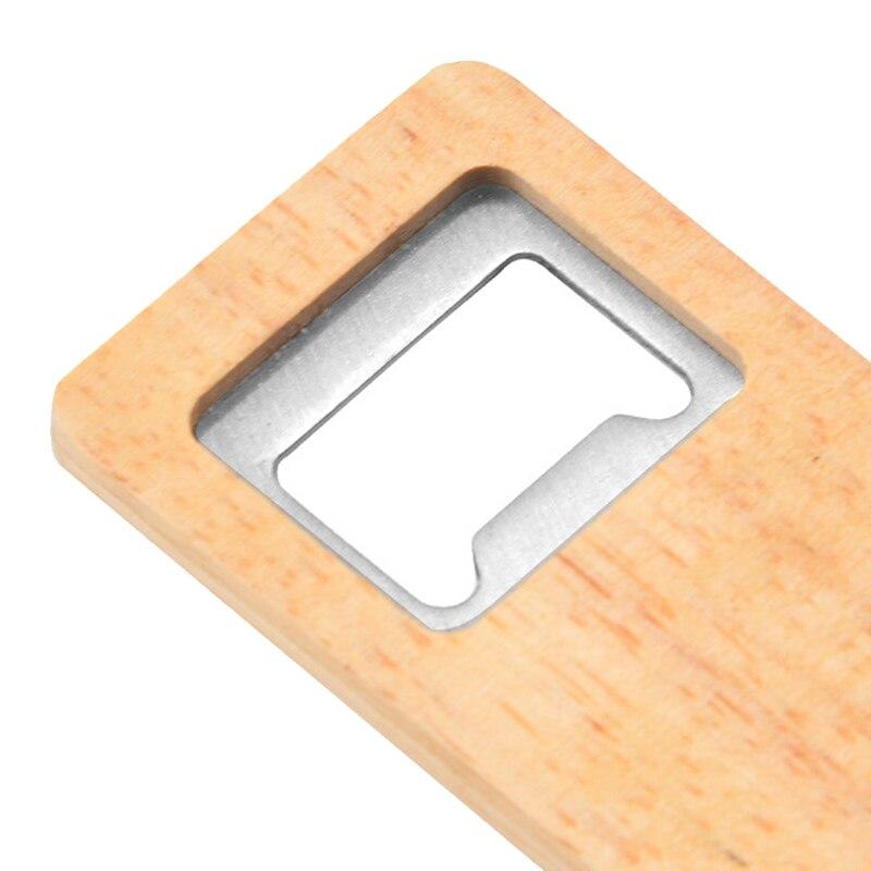 8 Pack Wood Beer Buttch Bottle Opener Wooden Handle Cover Stainless St