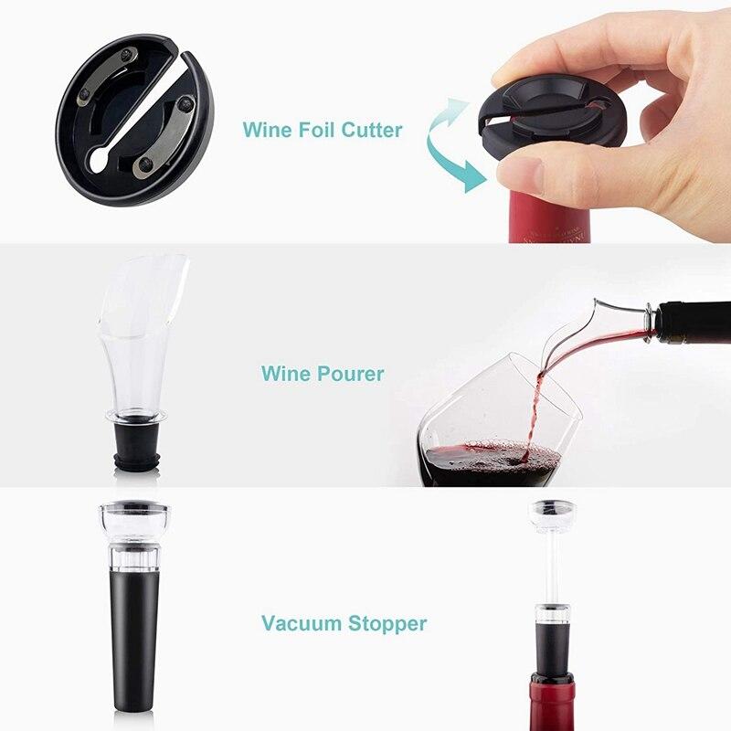 Electric Wine Bottle Set Automatic Corkscrew with Battery USB Charging