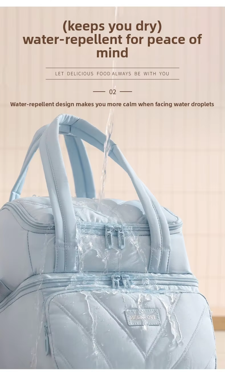 Double Layer Zipper Lunch Cooler Bag Cross-Border