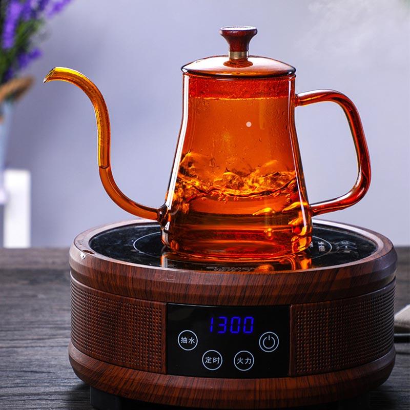 Glass long mouth Mine Slim kettle