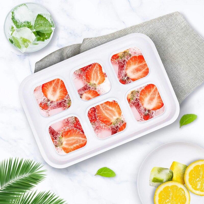 Creative Ice Cube Shape Whisky 6 Silicone Ice Cream Trays Set 2