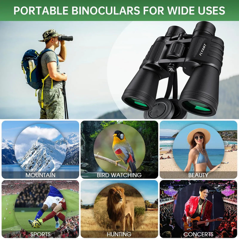 10x50 High Power Binoculars for Adults, BAK4 Prism FMC Multi-Coated Lenses, Waterproof Binoculars for Bird Watching, Hunting, Hiking, Sports