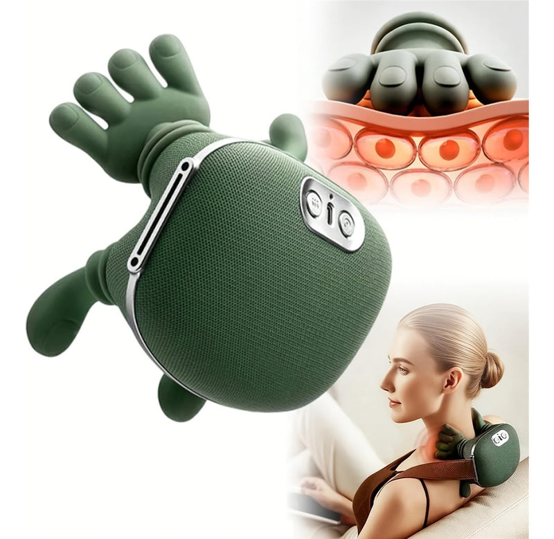Hand-Shaped Neck and Shoulder Massager with Heat, 6-Finger Simulated Hand Massage, Cordless Deep Tissue Massager for Pain Relief