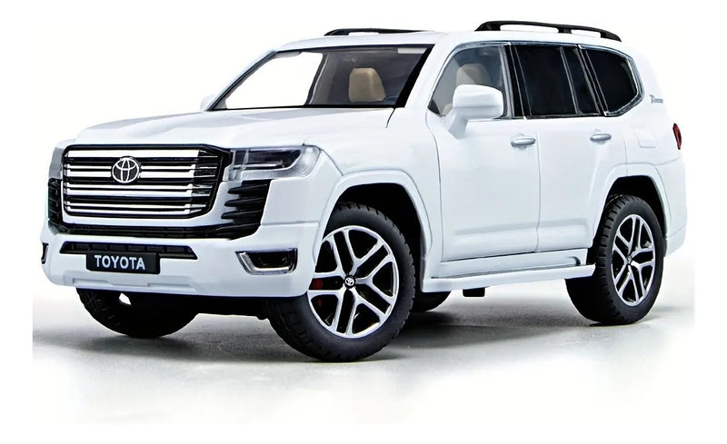 1:24 Scale Toyota Land Cruiser Diecast Model Car, Pull Back Toy Car with Sound Light, Remote Control, Openable Doors for Kids, Collectors