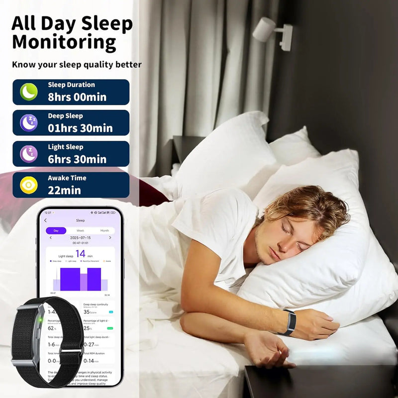 Long Battery Life Smart Health Band, Sleep Monitor, Step Counter, Call & Message Alert, Fitness Tracker for Workout