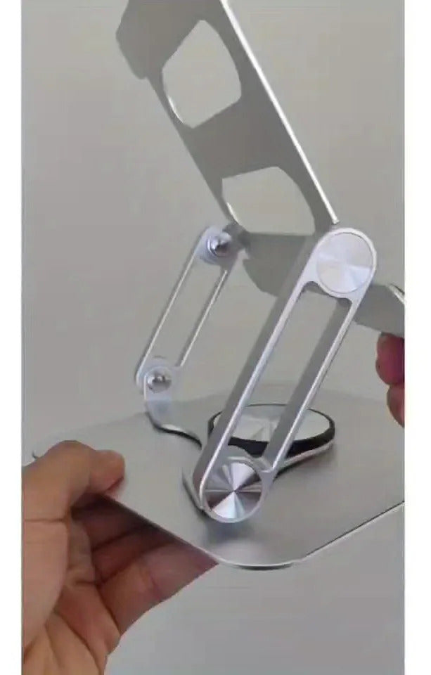 360° Rotatable Adjustable Tablet Stand, Aluminum Alloy Foldable Phone Holder with Multi-Angle Adjustment, Compatible with 4.7-12.9 Inch Devices
