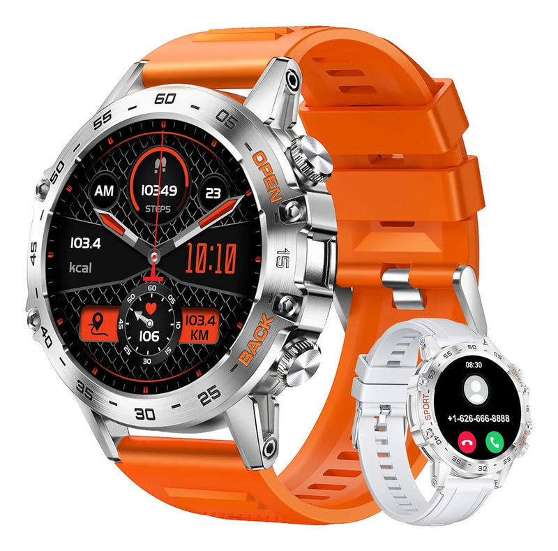 Outdoor Tactical Smartwatch, 1.39" IPS Screen, 120+ Sports Modes, Health Monitoring, Bluetooth Call, Fitness Tracker for Men