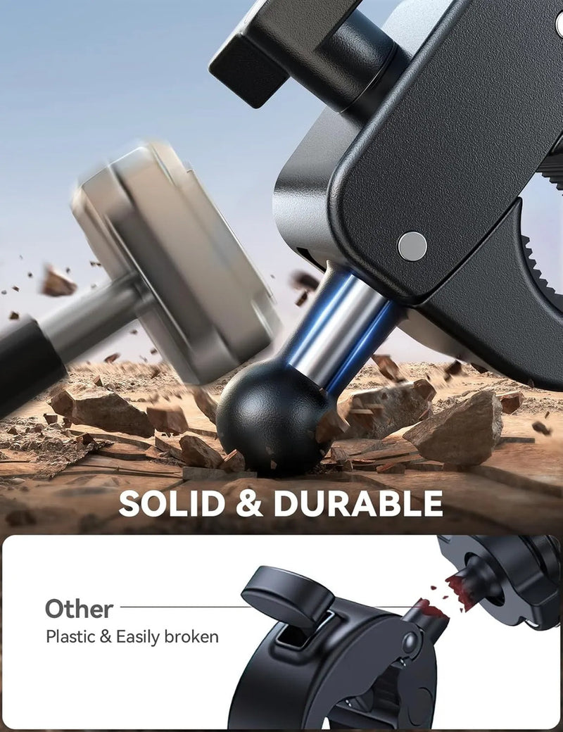 1S Auto-Lock Motorcycle Phone Mount, 360° Rotatable Bike Phone Holder, Fits 18-34mm Handlebars for Motorcycle, Bicycle, ATV