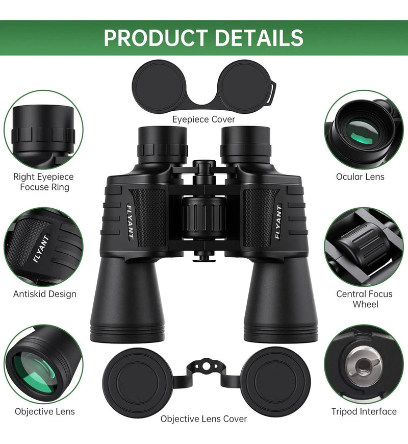 10x50 High Power Binoculars for Adults, BAK4 Prism FMC Multi-Coated Lenses, Waterproof Binoculars for Bird Watching, Hunting, Hiking, Sports