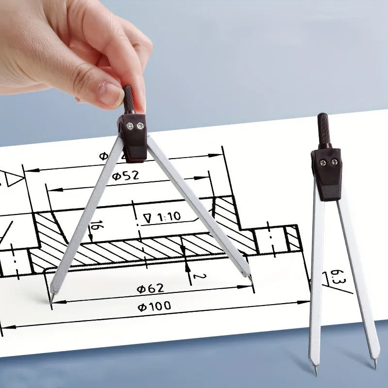 Professional Drafting Drawing Tool Set with Zipper Case, Complete Geometry Kit for Students, Engineers, Architects