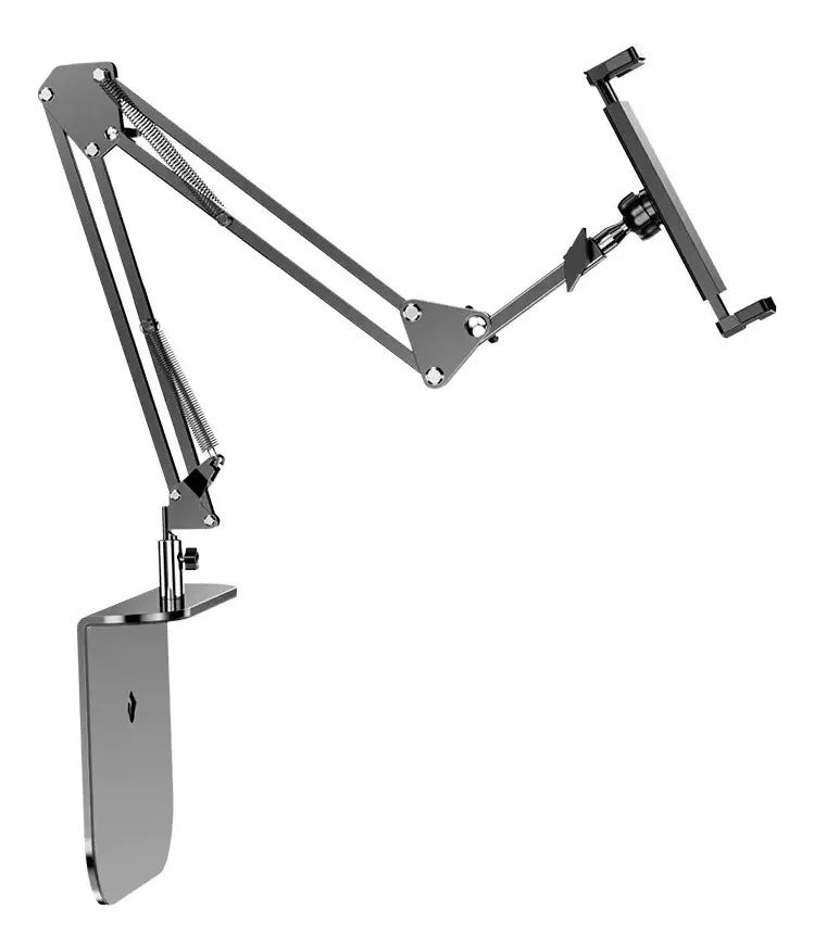 Adjustable Overhead Tablet Stand, 360° Rotating Foldable Arm Phone Holder, Desk Mount for 4.7-12.9" Phones & Tablets