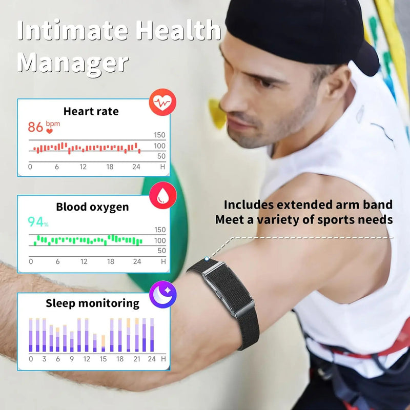 Long Battery Life Smart Health Band, Sleep Monitor, Step Counter, Call & Message Alert, Fitness Tracker for Workout