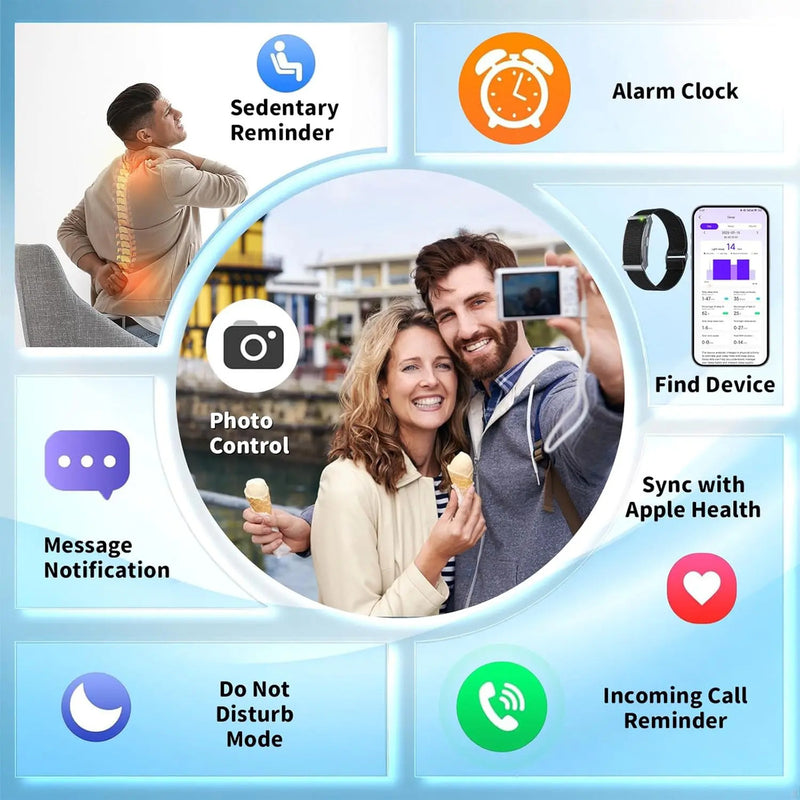 Long Battery Life Smart Health Band, Sleep Monitor, Step Counter, Call & Message Alert, Fitness Tracker for Workout