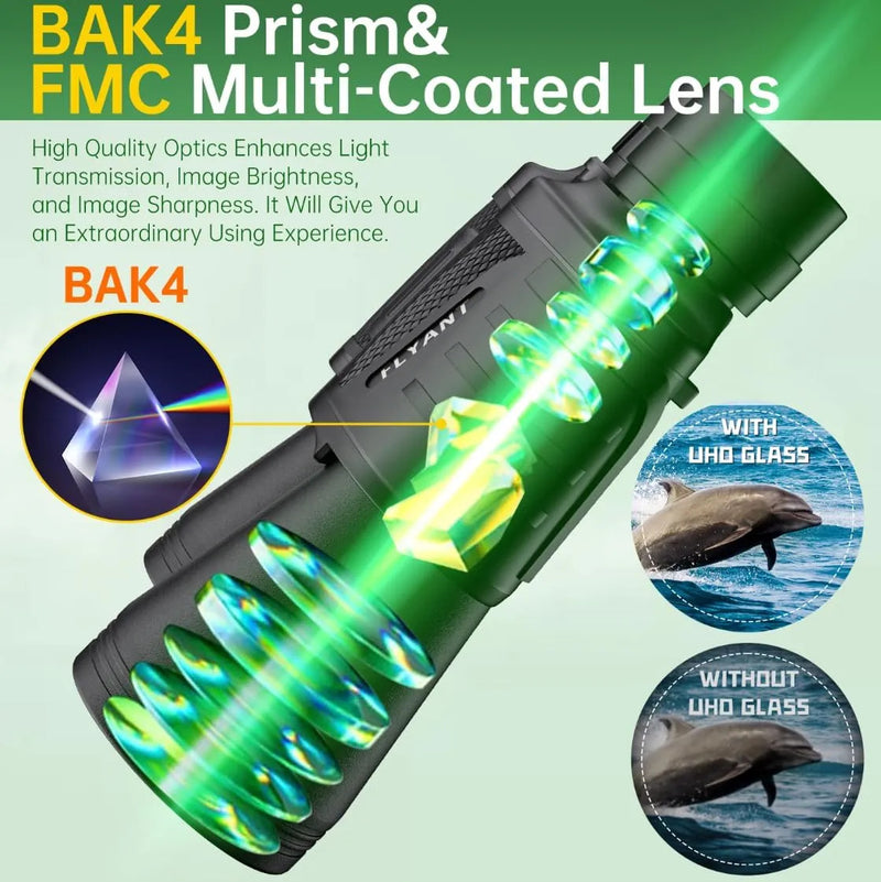 10x50 High Power Binoculars for Adults, BAK4 Prism FMC Multi-Coated Lenses, Waterproof Binoculars for Bird Watching, Hunting, Hiking, Sports