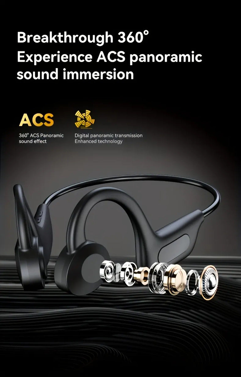 Open Ear Bone Conduction Headphones, Wireless Bluetooth 5.3 Earphones with 6-8H Battery, Noise Cancelling for Sports, Running, Gym