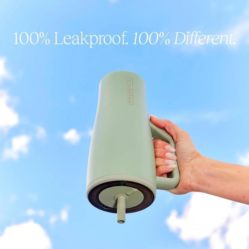 40oz Insulated Stainless Steel Tumbler with Handle, 100% Leakproof Travel Mug with Straw