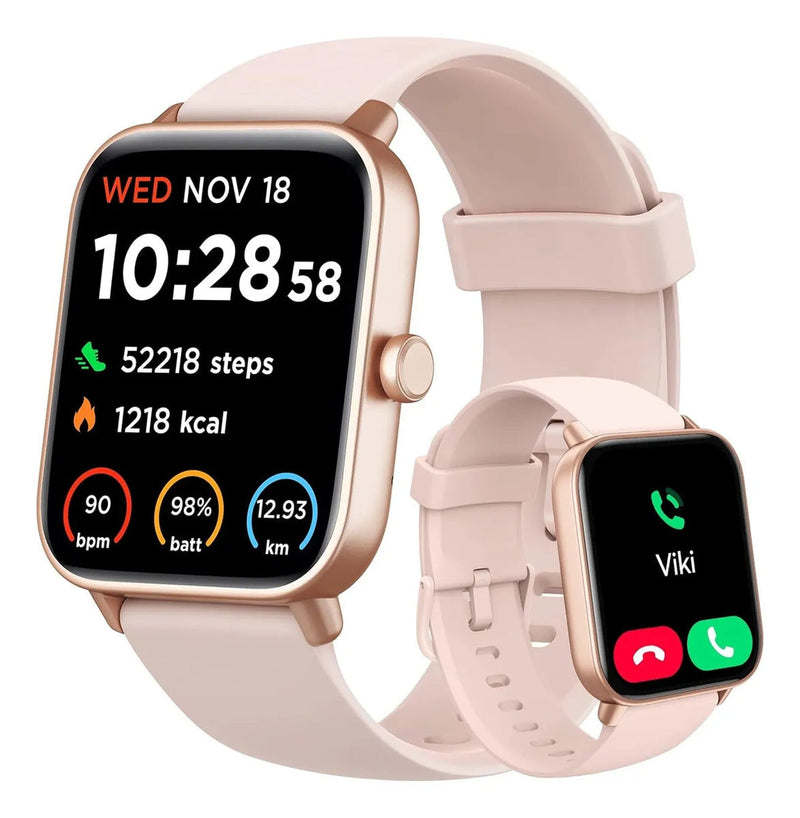 Fitness Tracker Smart Watch with Bluetooth Call, 1.8" HD Screen, 101+ Sports Modes, Heart Rate Monitor, Alexa Voice Assistant, IP68 Waterproof