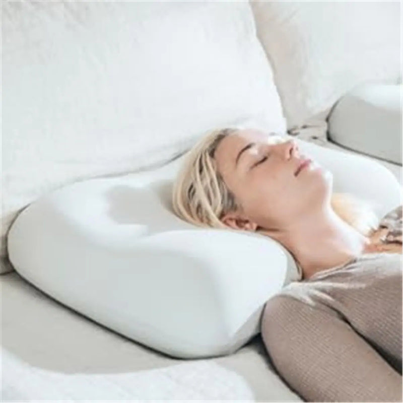 Contour Memory Foam Pillow for Neck Pain Relief, Ergonomic Cervical Pillow for Back and Side Sleepers, Cloud Support Pillow with Anti-Wrinkle Pillowcase