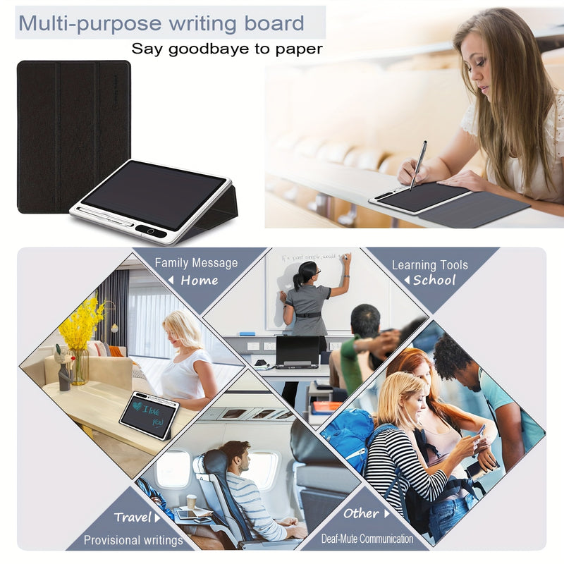 LCD Writing Tablet Notebook, Reusable Electronic Drawing Board with Protective Case, Paperless Doodle Pad for Writing, Painting, Creation & Work