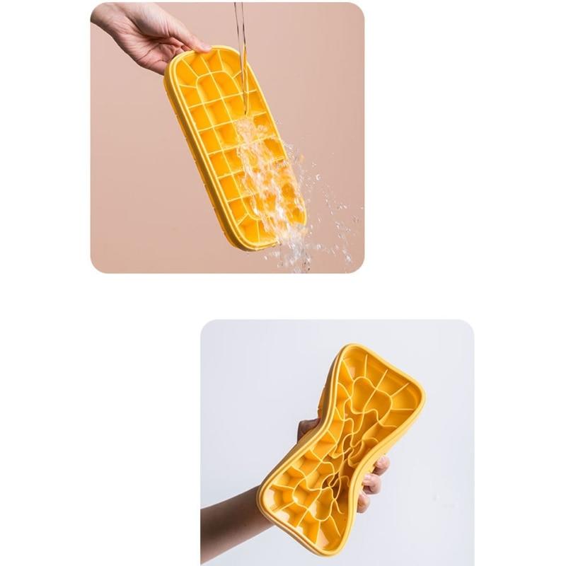 Ice tray with lid 64 partitions box for ice cubes two-layer mold