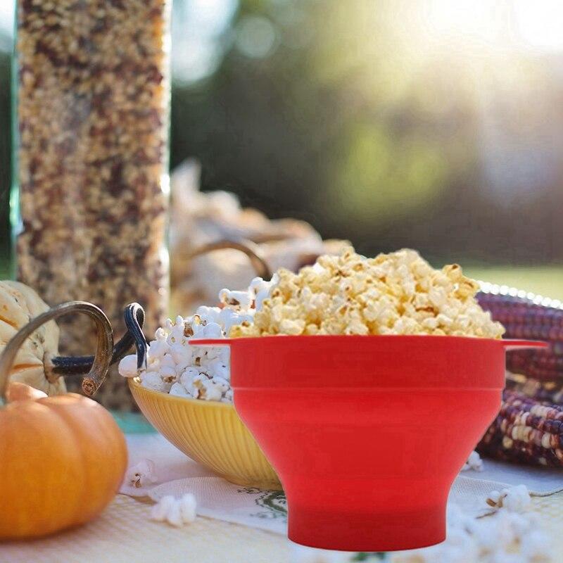 Microwave Popcorn Popper Folding Silicone Bowl with Lid