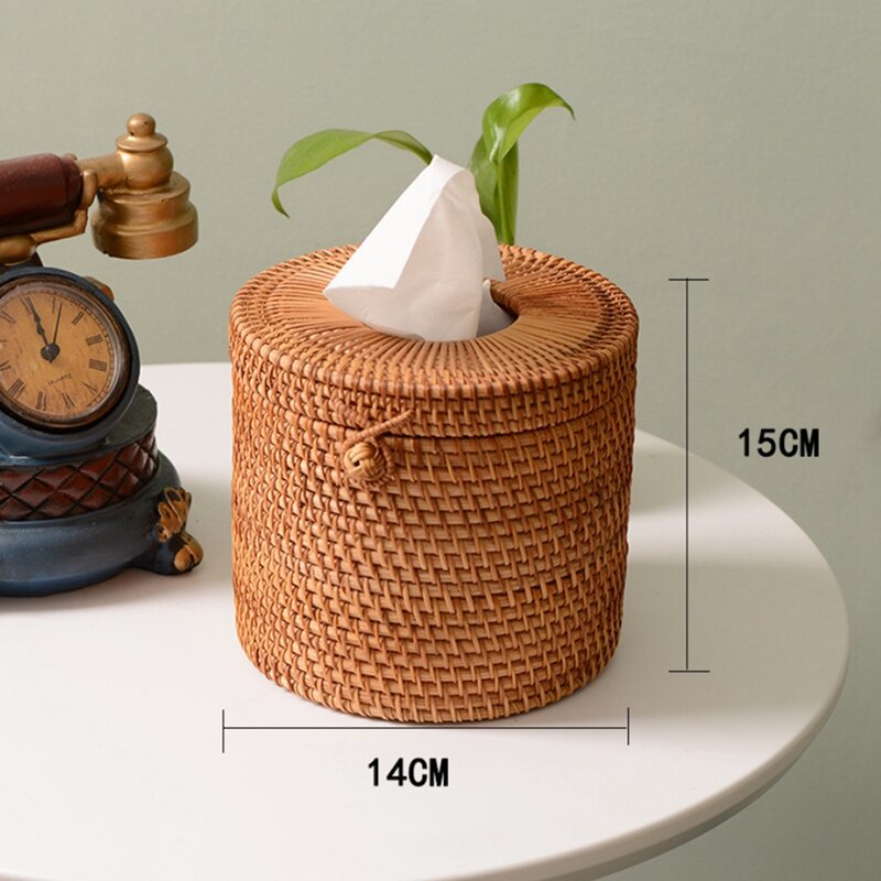 Round Toilet Paper Dispenser Rattan Towel suitable for Bathroom at Home, &  Hotel