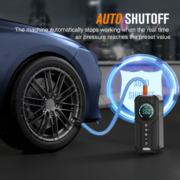 4In1 Car Emergency Booster, Tire Inflator, Power Bank, Flashlight & Glove