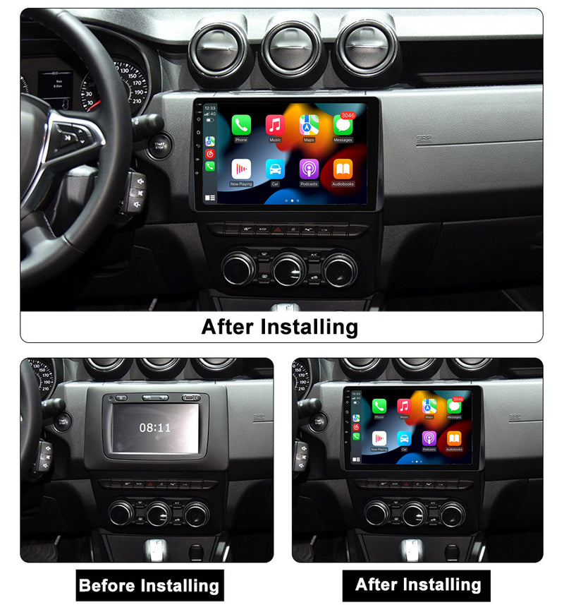 RoverOne Car Stereo Radio Bluetooth CarPlay GPS Navigation for Renault Duster HM 2 2020 - 2023 Arkana 1 I 2019 - 2023