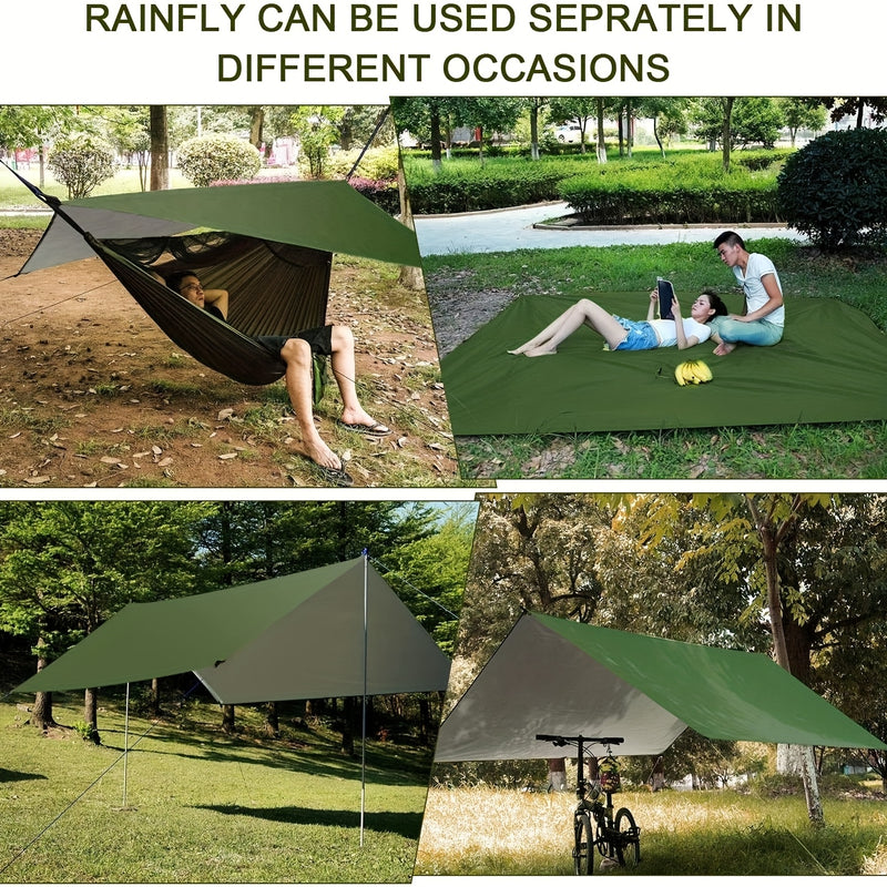 Camping Hammock with Mosquito Net & Rain Fly, 440lbs Portable Hammock for Outdoor Hiking