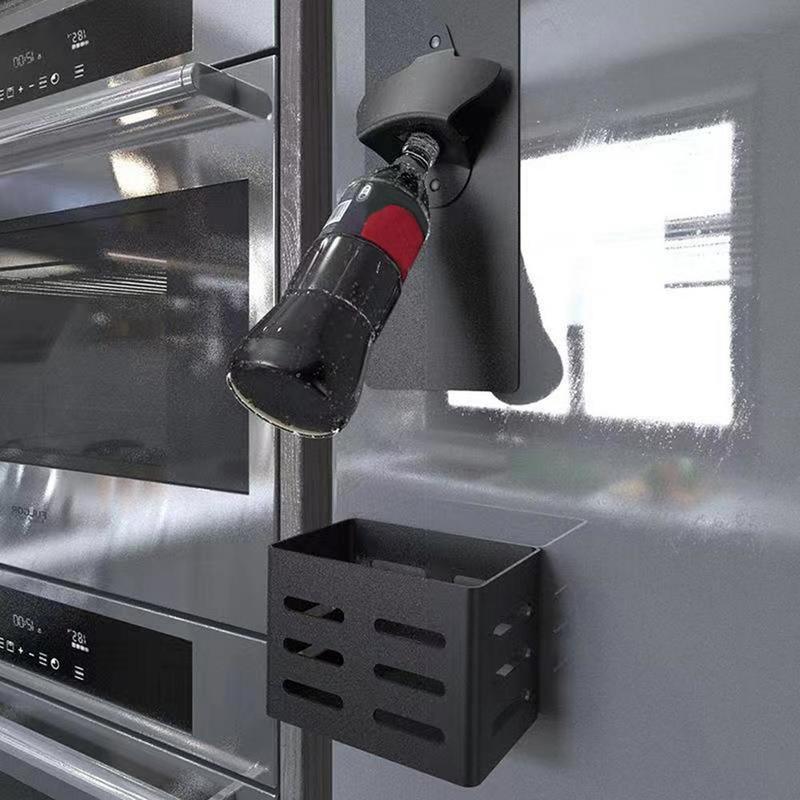 Wall Bottle Opener Beer Drink Bottle Glass Bottle Opener with Basket
