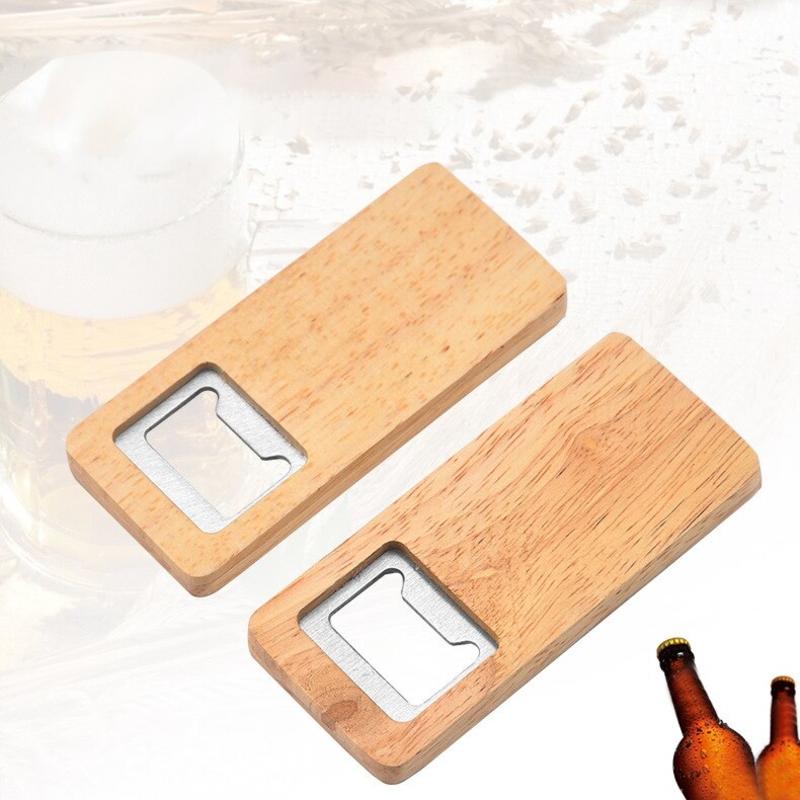 8 Pack Wood Beer Buttch Bottle Opener Wooden Handle Cover Stainless St