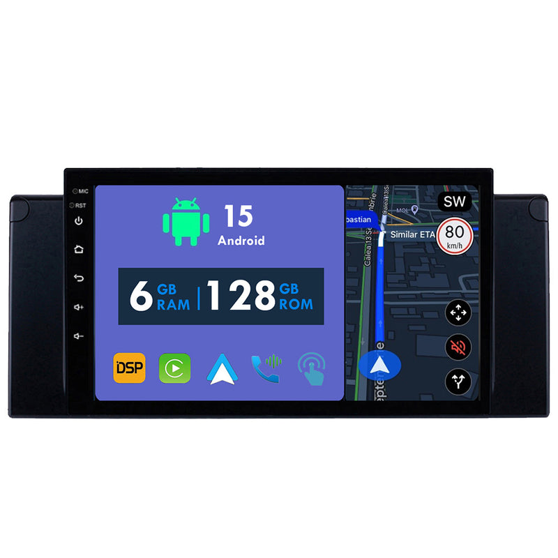 RoverOne Car Stereo Radio Bluetooth CarPlay GPS Navigation for BMW X5 E39 E53 1999 - 2006