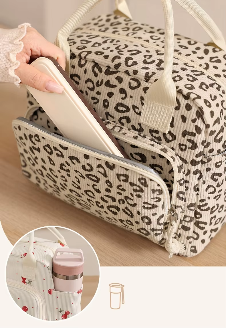 Lunch Bag Leopard Print Waterproof Eco-friendly Fashionable Cooler Bag