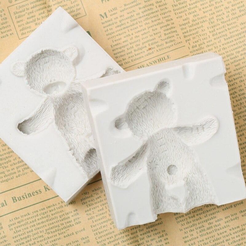 2pcs 3D Bear Shape Silicone Molds Silicone Ice Cube Maker DIY Sugarcra