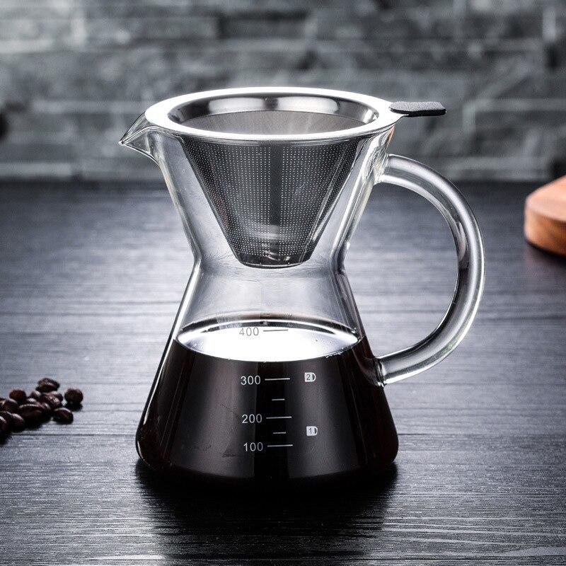 400ml glass machine coffee kettle heat resistant