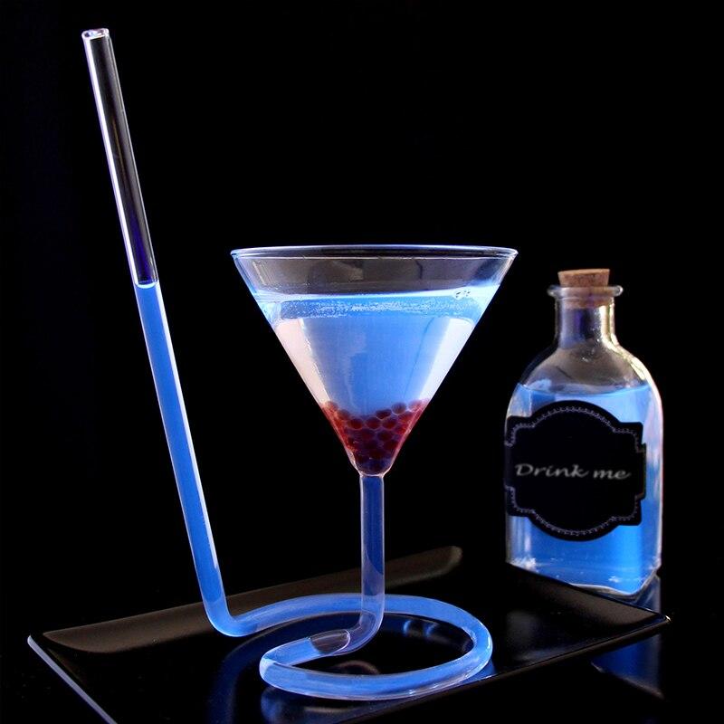 Creative Screw Spiral Straw Molecule Cocktail Cup Bar Party Cup Martin